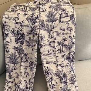 Women's Blue and White Cropped Jeans